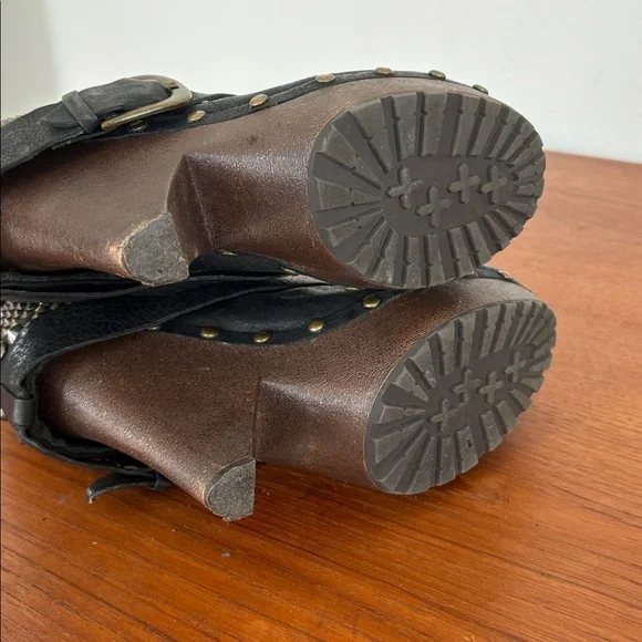 Sam Edelman Wickley Studded Foldover Boots Clogs size 6.5 Leather - Picture 6 of 7